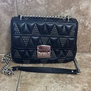 Black Studded Chain Shoulder Bag